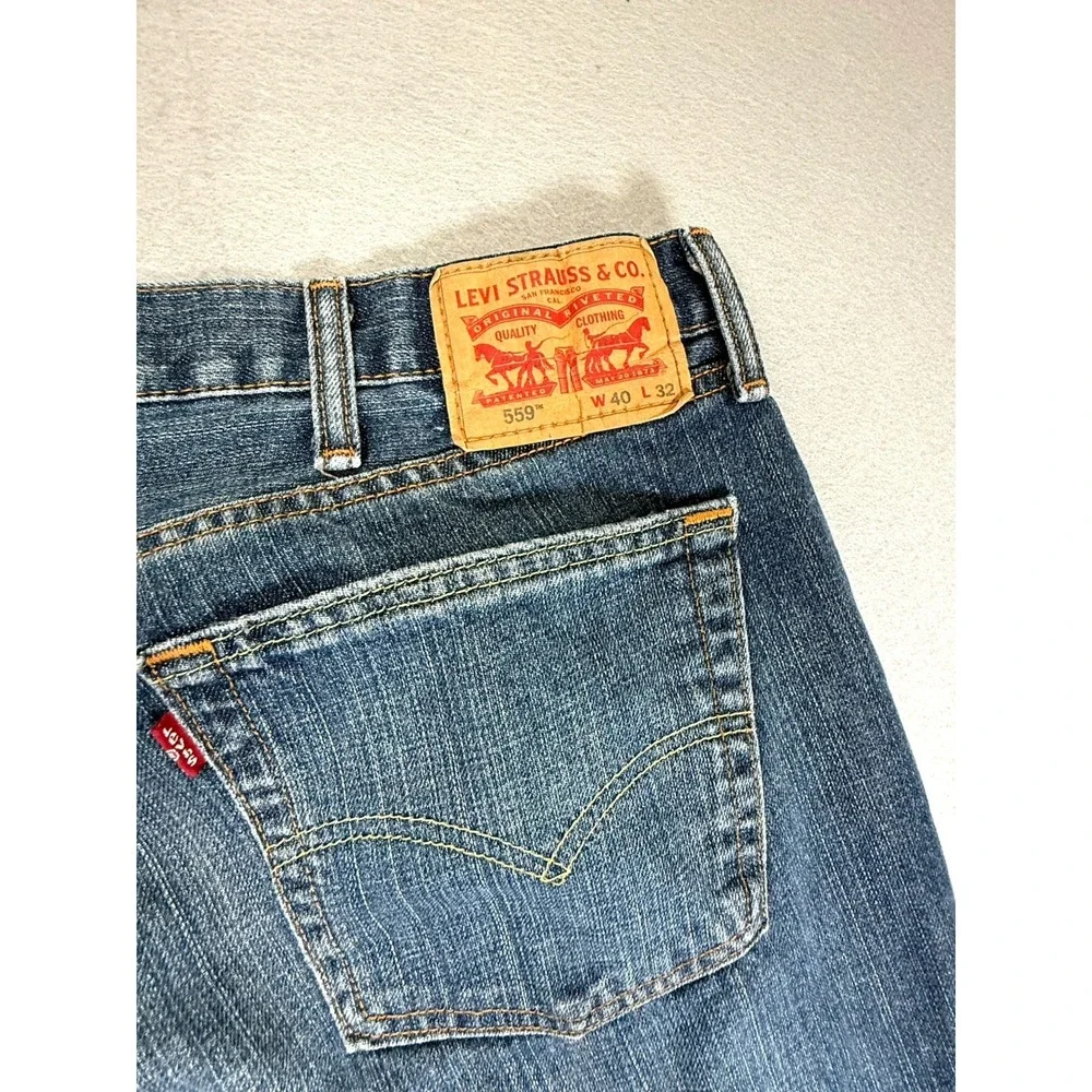 Levi's 559 Jeans Men's 40x32‎ Relaxed Straight Leg Blue Wash Denim